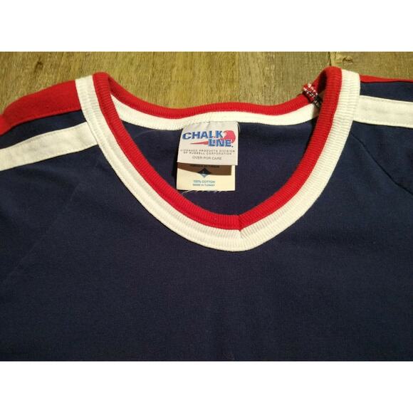 Vintage VTG Chalk Link Blank Jersey Shirt Size L USA Made Baseball #24 Sandlot - Picture 4 of 6